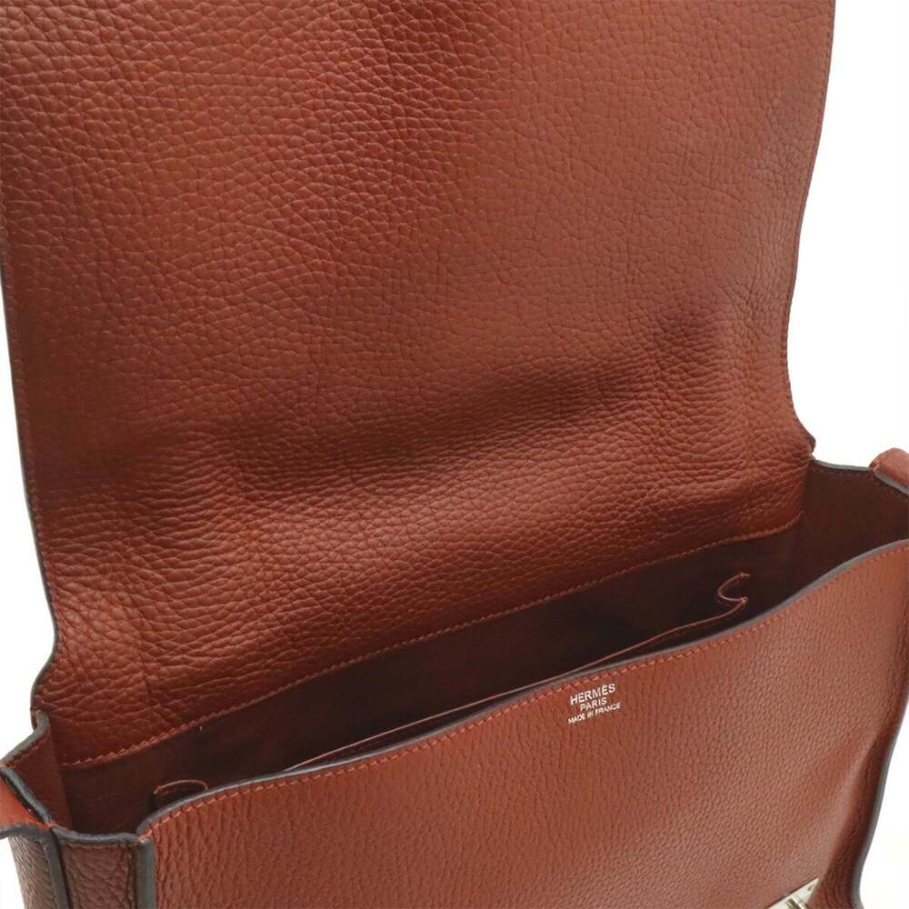 HERMES Steve Caporal 27 Shoulder Bag Handbag Togo Leather Sienne Terracotta □... - Picture 8 of 10